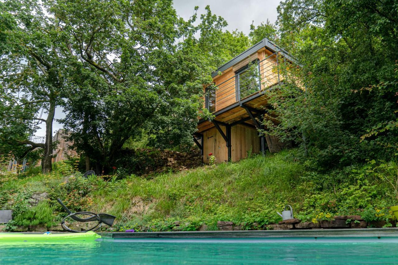 Le Moonloft insolite Tiny-House dans les arbres&1 séance de sauna pour 2 avec vue panoramique Osenbach Extérieur photo